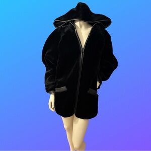 Marc Mattis Vintage Women’s Reversible Faux Leather Faux Fur Coat Size M